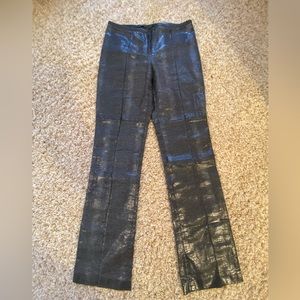 Parallel Black Faux Snake Skin Pant - Size 4